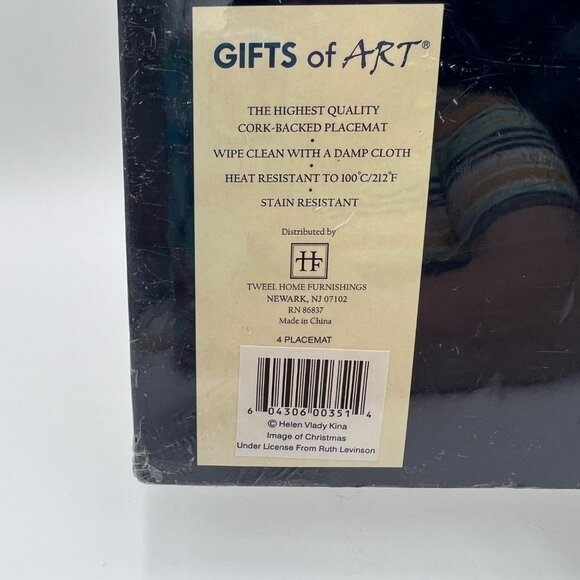 Christmas placemats hard cork backed sturdy holiday new in packageVintage - Picture 10 of 15